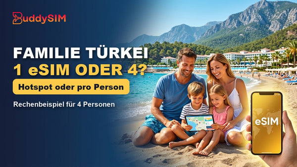 Familienurlaub Türkei: eSIM pro Person oder Hotspot?