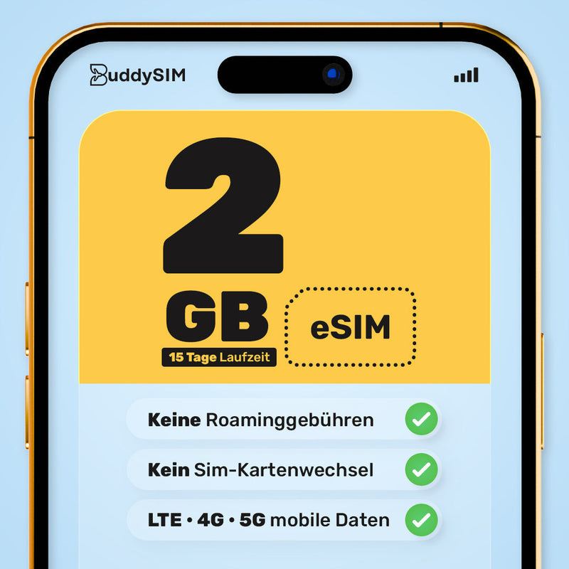 BuddySIM eSIM Kap Verde 2 GB für 15 Tage
