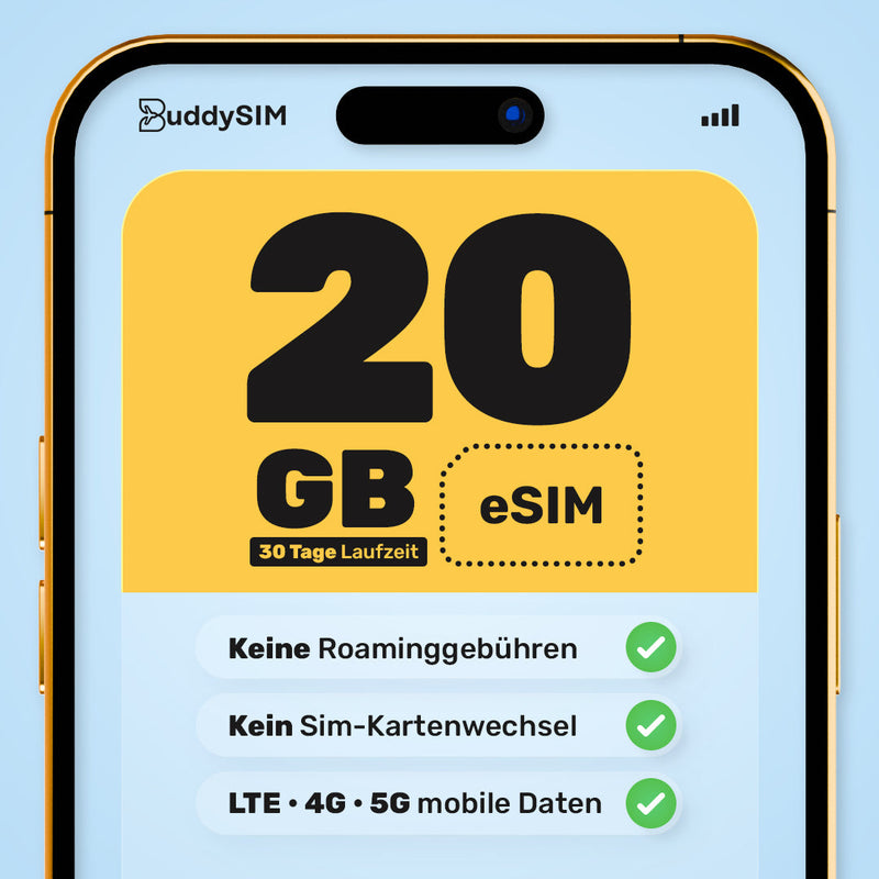 eSIM BuddySIM Prepaid SIM für Mobile Daten