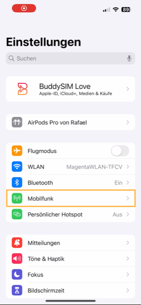 eSIM aktivieren auf iPhone 16 Plus – Schritt-für-Schritt Anleitung – BuddySIM