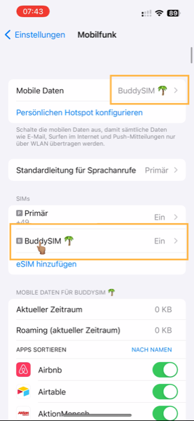 eSIM aktivieren auf iPhone 15 Plus – Schritt-für-Schritt Anleitung – BuddySIM