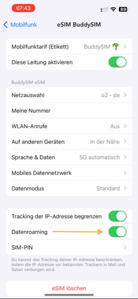 eSIM aktivieren auf iPhone 15 Plus – Schritt-für-Schritt Anleitung – BuddySIM