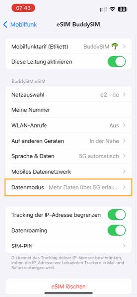 eSIM aktivieren auf iPhone 15 Plus – Schritt-für-Schritt Anleitung – BuddySIM